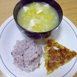 豆腐と納豆のお好み焼きのダイエットワンプレート